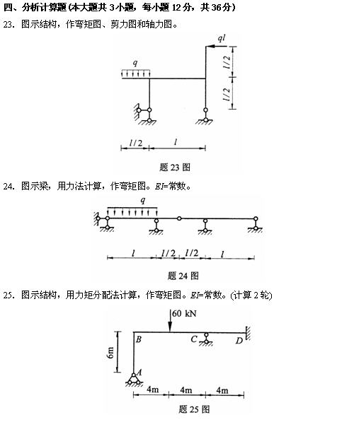 全国2010年4月高等结构力学(一)自考试题(图12)